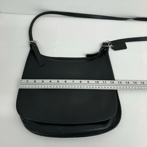 VINTAGE COACH BLACK HIPPIE FLAP SHOULDER BAG Handcrafted - #9134 - Picture 5 of 12